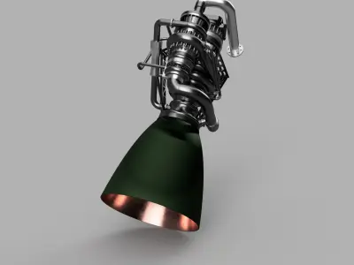 Space-X Raptor engine simplified 3D print model