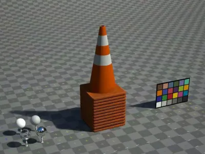 Low Poly Traffic Cone Stack Low-poly 3D model