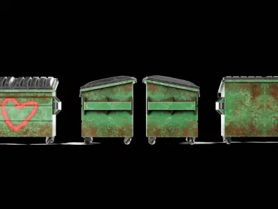 Dumpsters Free low-poly 3D model