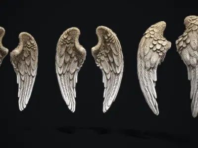 Angel Wings Low-poly 3D model