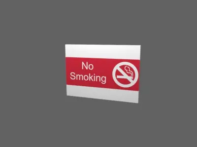 No smoking sign Low-poly 3D model