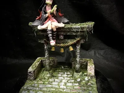 Japanese Torii Gate  - Custom Base For Miniature - Figure 3D print model