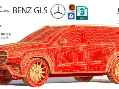 BENZ GLS Low-poly 3D model