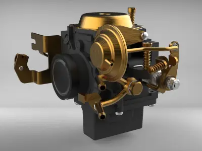 Futura Car Caburetor Low-poly 3D model