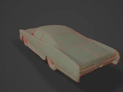 Bonneville car Low-poly 3D model