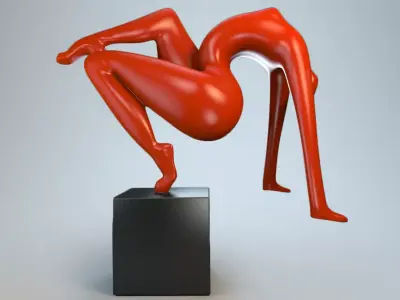 Sculpture acrobatic stunt P 3D print model