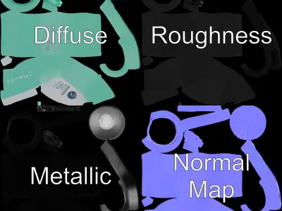 Mint Green Cosmetic Tube Model Pack Low-poly 3D model