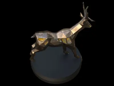 Steampunk Deer Low-poly 3D model