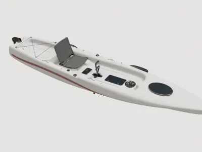 Kayak fishing boat Low-poly 3D model