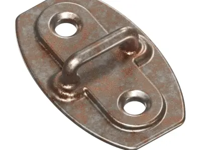 Rusty Car Door Striker Plate 3D model