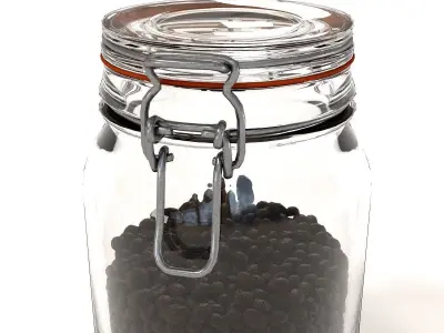 Glass Jar with coffee beans  3D model