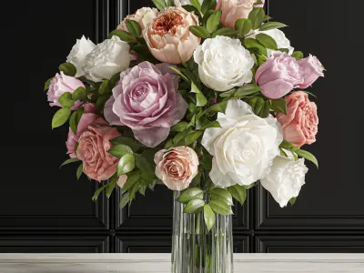 Flower Set 022 Roses 3D model