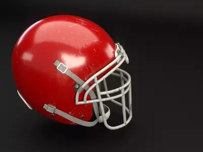 Old Used American Football Helmet Low-poly 3D model