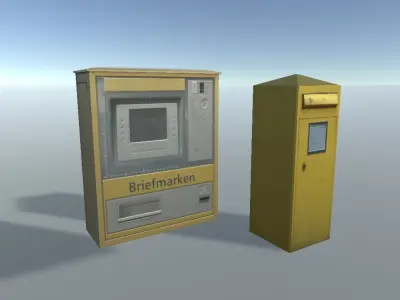 PBR Letterbox and Stampsautomat Free low-poly 3D model