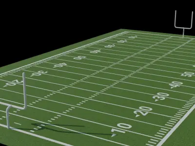 Football field Low-poly 3D model