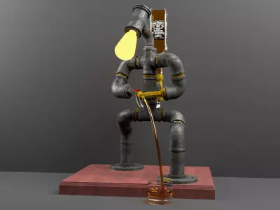 Bar Robot Lamp 3D model