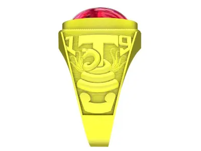 A5402 Oval Ruby Men Ring 3D print model