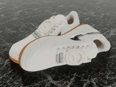 TRAVIS SCOTT X NIKE AIR FORCE 1 LOW SAIL 3D SHOES Low-poly 3D model