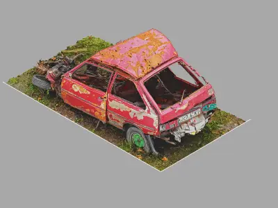 ZAZ Tavria destroyed 3D model