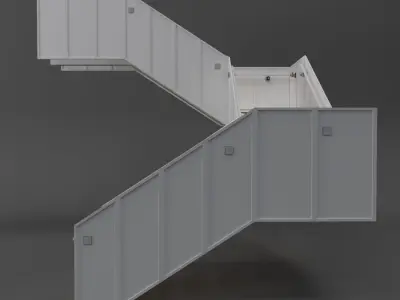 modern stair 04 3D model