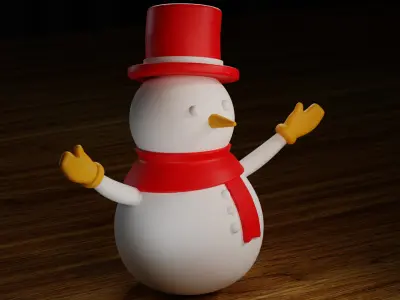 3D Printable Snowman Model STL and 3MF Files Included 3D print model