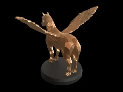 Parametric Pegasus Low-poly 3D model