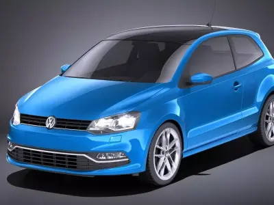 Volkswagen Polo 3door 2015 VRAY 3D model