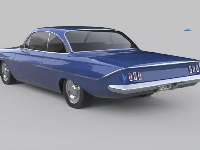 Generic 1960s Classic Coupe Low-poly 3D model