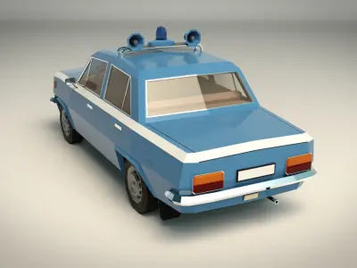 Low Poly Police Car 05 Low-poly 3D model