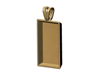 Gold bar with engravings pendant charm 3D print model