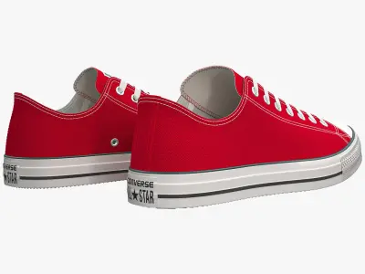 Chuck Taylor All Star Classic Low Top Red 3D model