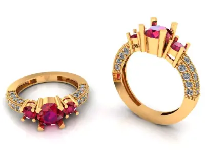 Women Ring 16 stlylish engagement diamond ring for women 3D print model