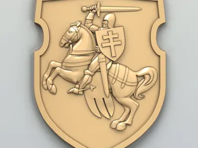 Coat of arms of Belarus Pogonya - type B 3D model