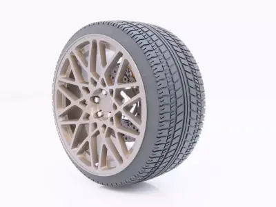 Rotiform Wheel and HQ Tire 3D model