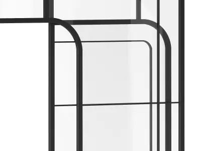 Sliding partition made of metal and glass 3D model