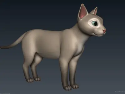 Stylized Cartoon Cat 3D model
