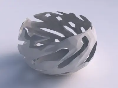Bowl spheric twisted with faceted cuts 3D print model
