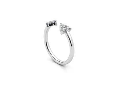 ZDR027 two diamond arrow ring 3D print model