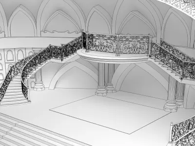 Sheesh Mahal Wedding Stage 3D model