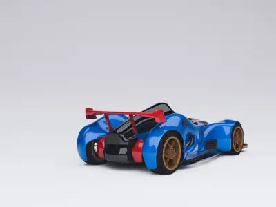 CONCEPT SPORT CAR BLUE CARBON 3D model