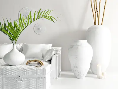 Decor white Uniqwa Low-poly 3D model