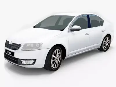 Skoda Octavia 2013 Low-poly 3D model