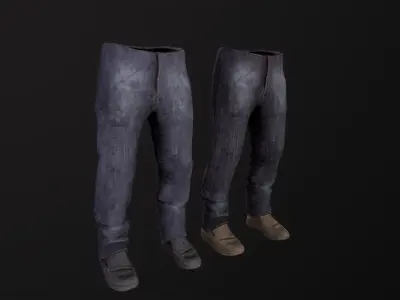 Stalker like bandit pants and boots for DayZ engine Free low-poly 3D model