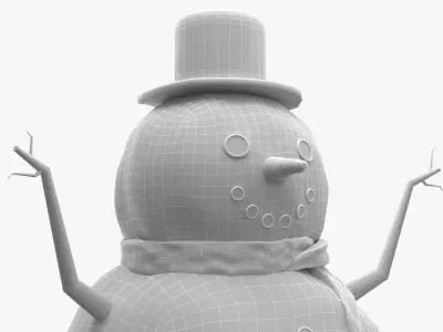Snowman Low-poly 3D model order