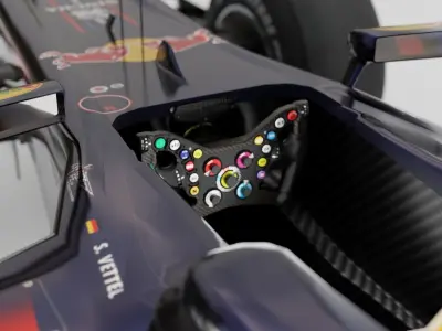 Red bull RB6 F1 car Low-poly 3D model