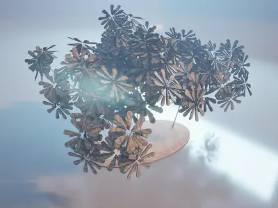 Conceptual shrub S1Bv3 Low-poly 3D model