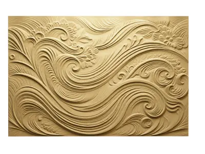 modern panel wall decor set relief stl mural CNC 164 3D model