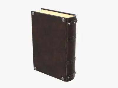 Old book in leather decorated 03 3D model
