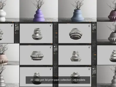 20 vase pot 3d print pack collection