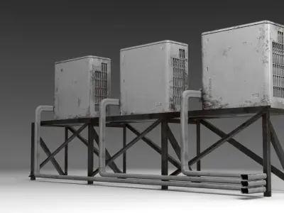 Air conditioner compressor unit Free 3D model